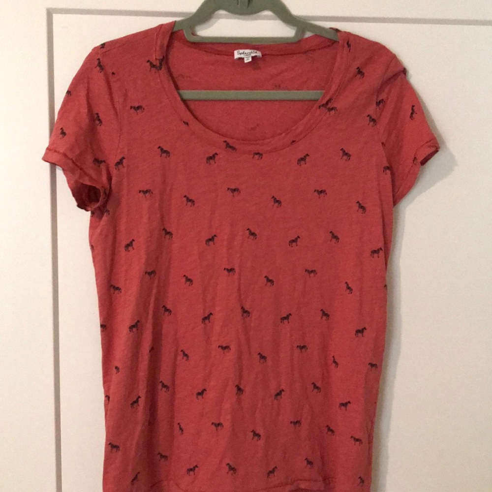 Splendid Zebra Scoop Neck Tee
